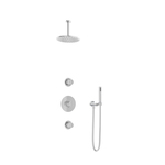 Hotbath Cobber thermostatische regendoucheset met 30cm ronde hoofddouche ronde handdouche messing verouderd SDS9AB15