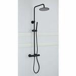 Opbouw Regendouche Set BWS Ronde Hoofddouche 20 cm Mat Zwart