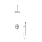 Hotbath Cobber thermostatische regendoucheset met 30cm ronde hoofddouche ronde handdouche nikkel geborsteld SDS9GN15