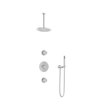 Hotbath Cobber IBS20 Regendoucheset inbouw - 35cm wandarm - 20cm ronde hoofddouche - staafhanddouche - nikkel geborsteld IBS20GN