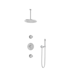 Hotbath Cobber thermostatische regendoucheset met 20cm ronde hoofddouche ronde handdouche messing verouderd SDS9AB1