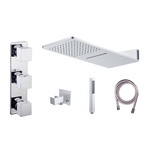 Hoofddouche Tres Plafond 42x42 cm Vierkant Patroon Ronde Hoeken Staal Tres
