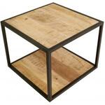 Mason bijzettafel mangohout blad met stalen frame 42x28x67 cm