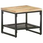 Bijzettafel 45x45x50 cm massief mangohout en ijzer