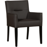 Donkerbruine leren landelijke eetkamerstoel Look - Toledo Leer Caffe (donkerbruin leer)