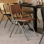 LABEL51 Eetkamerstoel Solid - Zwart - Hout - Black Frame