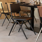 LABEL51 Eetkamerstoel Solid - Naturel - Hout - Black Frame