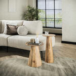 LifestyleFurn Bijzettafel Sarkis, Set van 2 stuks, 30 cm - Massief acacia naturel