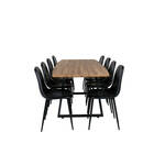 IncaNAWH eethoek eetkamertafel uitschuifbare tafel lengte cm 160 / 200 el hout decor grijs en 4 Plaza eetkamerstal