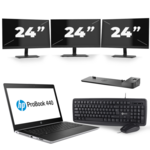 HP Elitebook 840 G3 - Intel Core i7-6600U - 8GB DDR4 - 500GB HDD - HDMI - A-Grade + Docking + 23'' Widescreen Monitor