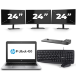 HP Elitebook 840 G3 - Intel Core i7-6600U - 8GB DDR4 - 500GB HDD - HDMI - A-Grade + Docking + 2x 24'' Widescreen Monitor