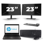 HP EliteBook 820 G3 - Intel Core i7-6e Generatie - 12 inch - 8GB RAM - 240GB SSD - Windows 10 Home + 3x 23 inch Monitor