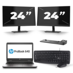 HP Elitebook 840 G5 - Intel Core i5-8250U - 8GB - 500GB HDD - HDMI - A-Grade + Docking + 3x 23'' Widescreen Monitor