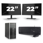 HP Compaq 6200 Pro Micro Tower - Intel Core i5-2e Generatie - 8GB RAM - 256GB SSD - Windows 10 + 2x 23 inch Monitor