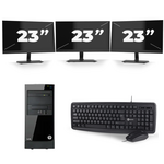 HP Elite 7300 Micro Tower - Intel Core i7-2e Generatie - 16GB RAM - 256GB SSD - Windows 10 + 3x 23 inch Monitor