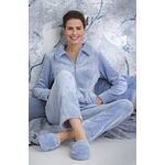 Blauw velours huispak dames Pastunette