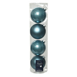 18x stuks kerstballen ijsblauw glitters kunststof 8 cm