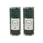 2x stuks kerstboom kralenslingers ijsblauw (blue dawn) 10 meter kerstslingers