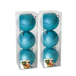 36x stuks kerstballen ijsblauw glitters kunststof 4 cm