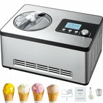 VEVOR ijsmachine wit ijsmachine 2200 W, 2 x 6 L tafelmachine ijsmachine 220 V ijsmachine met eierkegel eierrekje roestvrijstalen machine