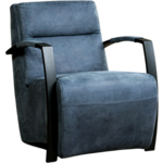 Leren fauteuil less 100 grijs, grijs leer, grijze stoel