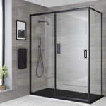 Saqu Slide douchecabine hoekinstap 80x80x190cm helder glas/aluminium
