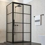 HSK Solida douchecabine hoekinstap 4-delig met schuifdeur 90x90x200cm chroom/helder glas