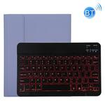TG11BS Afneembaar Bluetooth Zwart Toetsenbord + Microfiber Leder Beschermhoes voor iPad Pro 11 inch (2020) met Backlight & Pen Slot & Houder(Paars)
