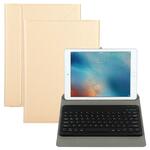 HK006 Vierkante toetsen Afneembare Bluetooth-toetsenbord lederen tas met houder voor iPad mini 6 (licht paars)