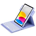 Voor iPad 10e generatie 10.9 2022 driekleurige achtergrondverlichting wit 360 graden draaibaar Bluetooth-toetsenbord lederen hoes