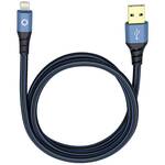 Oehlbach Apple iPad/iPhone/iPod Aansluitkabel [1x USB-A 2.0 stekker - 1x Apple dock-stekker Lightning] 3.00 m Blauw, Zwart