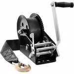 VEVOR kabellier 907,1kg handkabellier 208x105x151mm bootlier 2-weg ratel/1-snelheid handlier met ca. 7m polyester band bandlier met ergonomische handgreep handkabellier voor voertuigen en boten