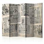 Vouwscherm - Vintage Krant225x172cm , gemonteerd geleverd, dubbelzijdig geprint (kamerscherm)