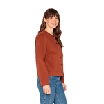 Jas van gabardine van bio-katoen, kastanjebruin, 42