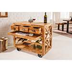 Massieve vitrinekast SEVEN SEAS 150cm naturel grenen industrieele deuren metalen barkast - 41196