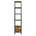 Boekenkast Kyan - zwart/naturel - 190x80x40 cm - Leen Bakker
