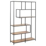 Boekenkast Jaxx - zwart - 185x77x35 cm - Leen Bakker