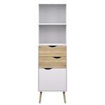 Boekenkast Jaxx - zwart/naturel - 185x77x35 cm - Leen Bakker
