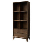 Boekenkast Delta 1-lade - wit/eikenkleur - 180,4x55,1x48,1 cm - Leen Bakker