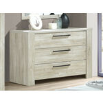 Commode SAMMOU 3 lades beton/wit