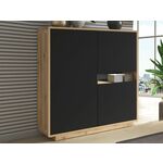 Commode ASTER 3 deuren mat zwart/taurus eik