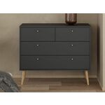 Commode SUZETTE 3 lades iron grijs