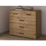 Commode MAKALISKA 5 lades artisan eik
