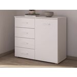 Commode MAKALISKA 1 deur 4 lades wit