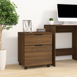 Dossierkast verrijdbaar 45x38x54 cm bewerkt hout wit