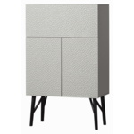 BePureHome Opbergkast Carved Mangohout, 146 x 90cm - Grijs