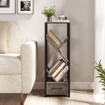Boekenkast met Lade 8 Verdiepingen Staand Rek in Boomvorm CD- en Dvd-Rek voor Woonkamer/Thuiskantoor 38 x 21,5 x 149,5 cm