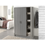 Kast RAYMOON 3 deuren 120 cm (garderobekast) grijs