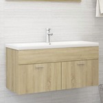 Wastafelkast 41x38,5x46 cm spaanplaat hoogglans grijs