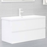 Wastafelkast 90x38,5x45 cm spaanplaat hoogglans wit